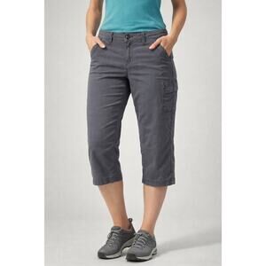 Eddie bauer sz 10 hiking rip stop capri cargo pants active flip pockets EUC